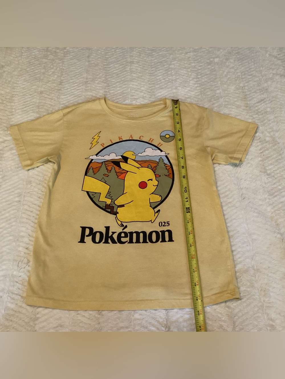 Kids Pokémon Pikachu 025 Adventure Kids Medium Yellow Tee Everyday Wear